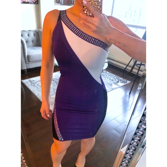 Bebe Asymmetrical Bodycon Dress - Picture 2 of 4